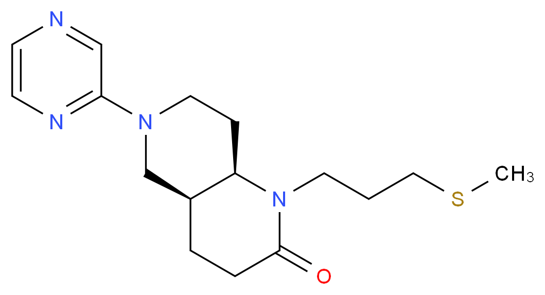 (4aS*,8aR*)-1-[3-(methylthio)propyl]-6-pyrazin-2-yloctahydro-1,6-naphthyridin-2(1H)-one_分子结构_CAS_)