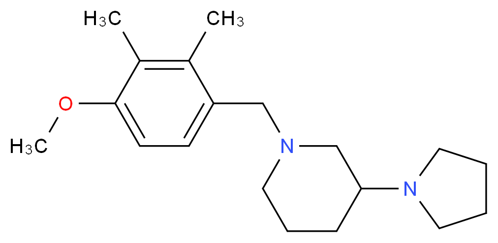 1-(4-methoxy-2,3-dimethylbenzyl)-3-(1-pyrrolidinyl)piperidine_分子结构_CAS_)