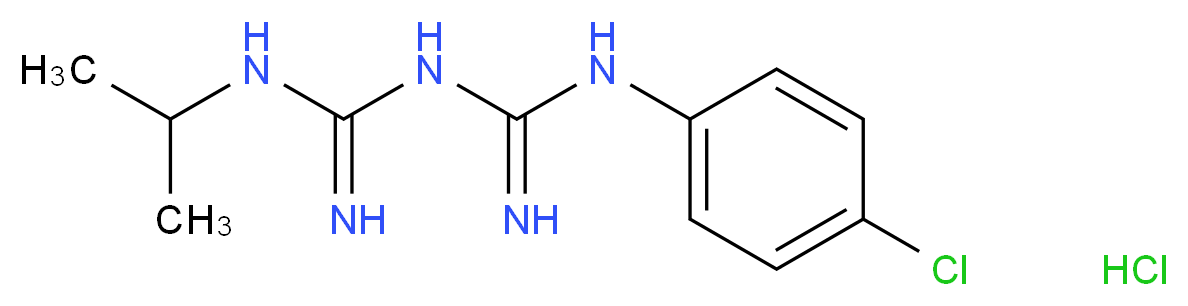 1-3-(4-chlorophenyl)carbamimidamido-N-(propan-2-yl)methanimidamide hydrochloride_分子结构_CAS_637-32-1