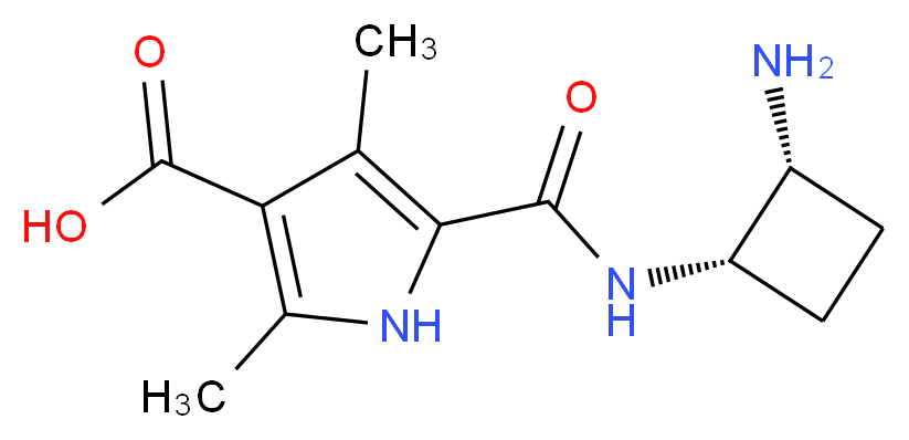 5-({[(1S*,2R*)-2-aminocyclobutyl]amino}carbonyl)-2,4-dimethyl-1H-pyrrole-3-carboxylic acid_分子结构_CAS_)