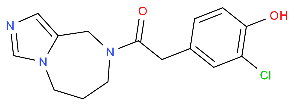 2-chloro-4-[2-(6,7-dihydro-5H-imidazo[1,5-a][1,4]diazepin-8(9H)-yl)-2-oxoethyl]phenol_分子结构_CAS_)