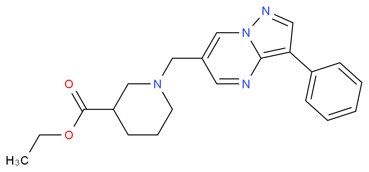 ethyl 1-[(3-phenylpyrazolo[1,5-a]pyrimidin-6-yl)methyl]piperidine-3-carboxylate_分子结构_CAS_)