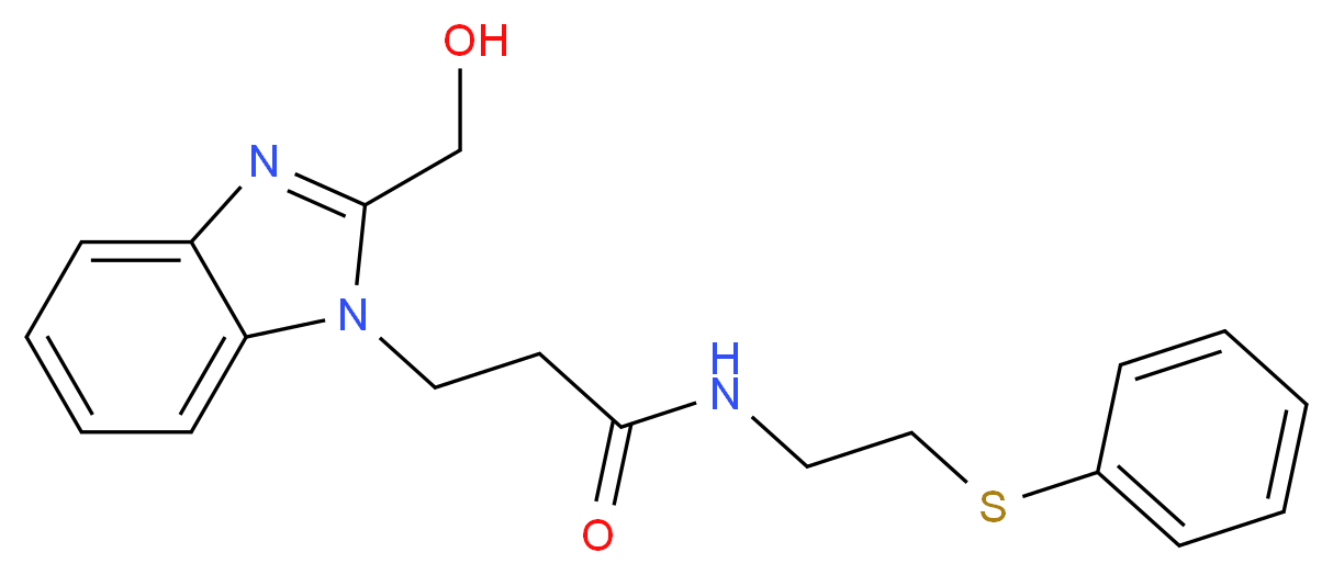 3-[2-(hydroxymethyl)-1H-benzimidazol-1-yl]-N-[2-(phenylthio)ethyl]propanamide_分子结构_CAS_)