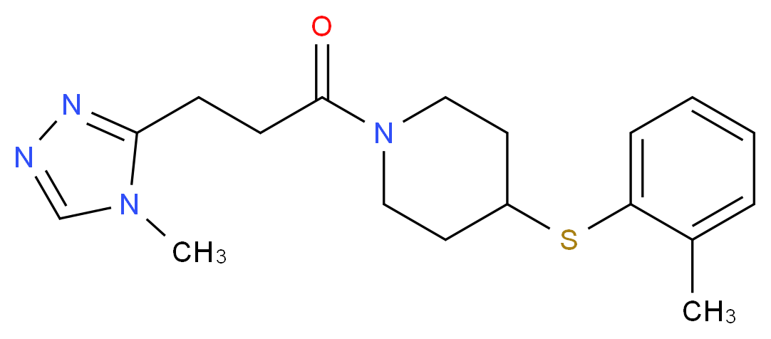 4-[(2-methylphenyl)thio]-1-[3-(4-methyl-4H-1,2,4-triazol-3-yl)propanoyl]piperidine_分子结构_CAS_)