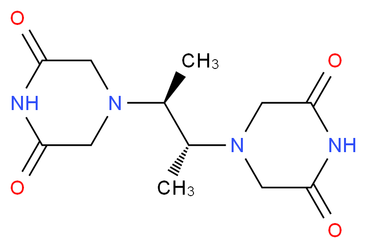 4-[(2S,3R)-3-(3,5-dioxopiperazin-1-yl)butan-2-yl]piperazine-2,6-dione_分子结构_CAS_21416-88-6