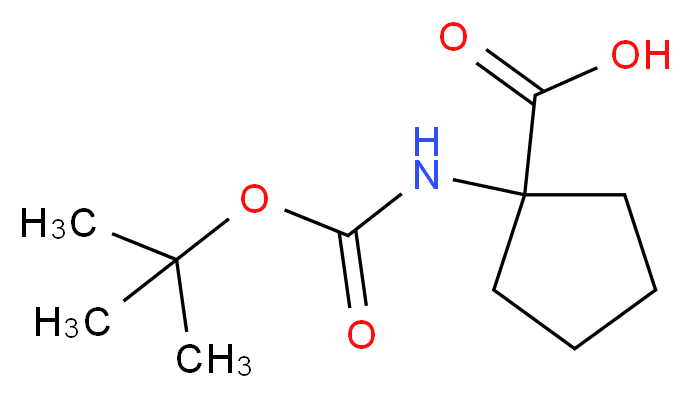 1-((tert-Butoxycarbonyl)aMino)cyclopentanecarboxylic acid_分子结构_CAS_35264-09-6)