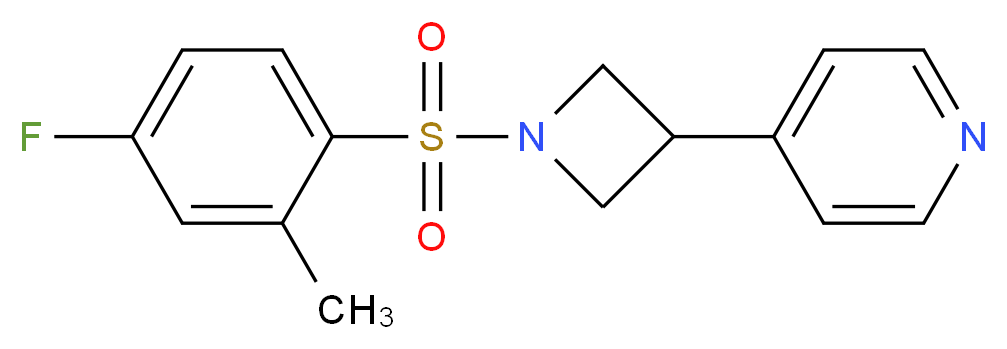 4-{1-[(4-fluoro-2-methylphenyl)sulfonyl]-3-azetidinyl}pyridine_分子结构_CAS_)