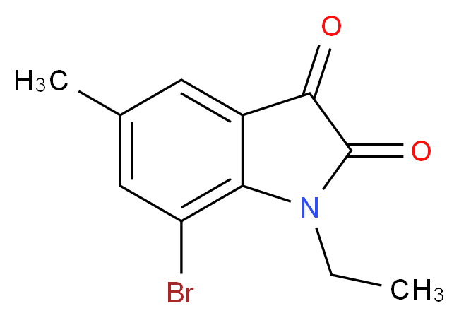 7-bromo-1-ethyl-5-methyl-2,3-dihydro-1H-indole-2,3-dione_分子结构_CAS_937664-94-3