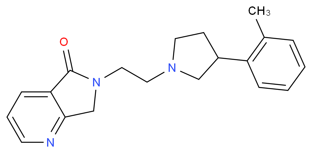 6-{2-[3-(2-methylphenyl)pyrrolidin-1-yl]ethyl}-6,7-dihydro-5H-pyrrolo[3,4-b]pyridin-5-one_分子结构_CAS_)
