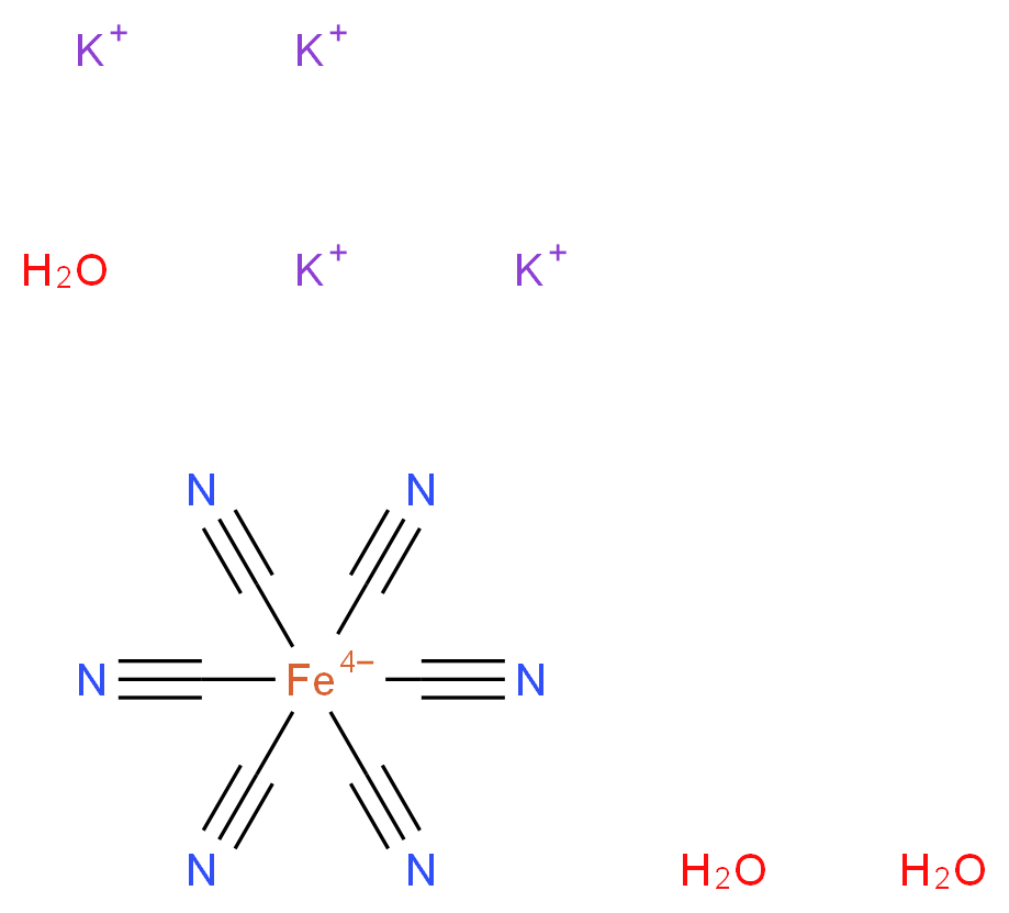 六氰基高铁(II)酸钾 三水合物_分子结构_CAS_14459-95-1)