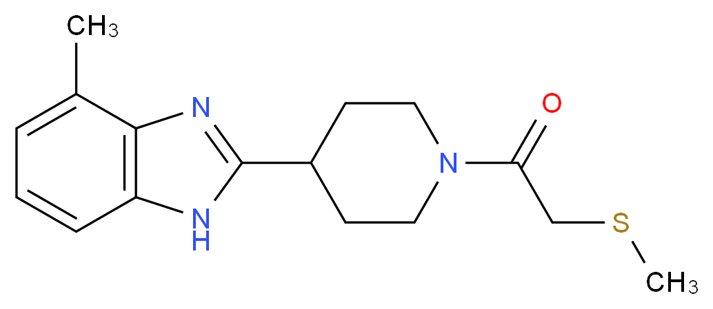 4-methyl-2-{1-[(methylthio)acetyl]-4-piperidinyl}-1H-benzimidazole_分子结构_CAS_)