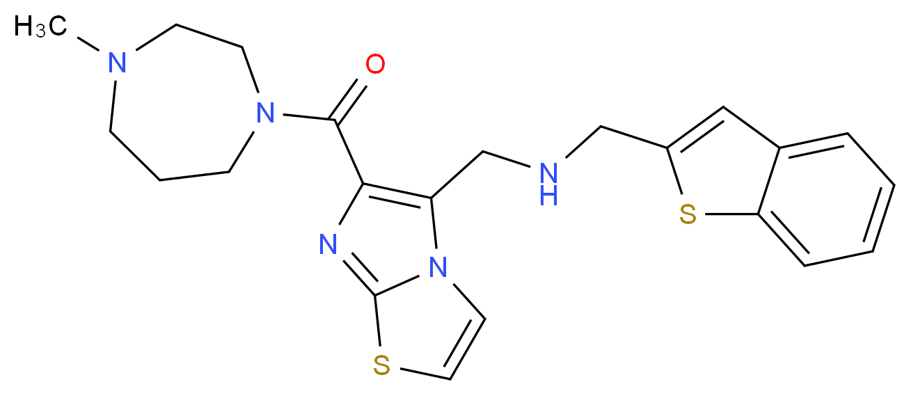 (1-benzothien-2-ylmethyl)({6-[(4-methyl-1,4-diazepan-1-yl)carbonyl]imidazo[2,1-b][1,3]thiazol-5-yl}methyl)amine_分子结构_CAS_)