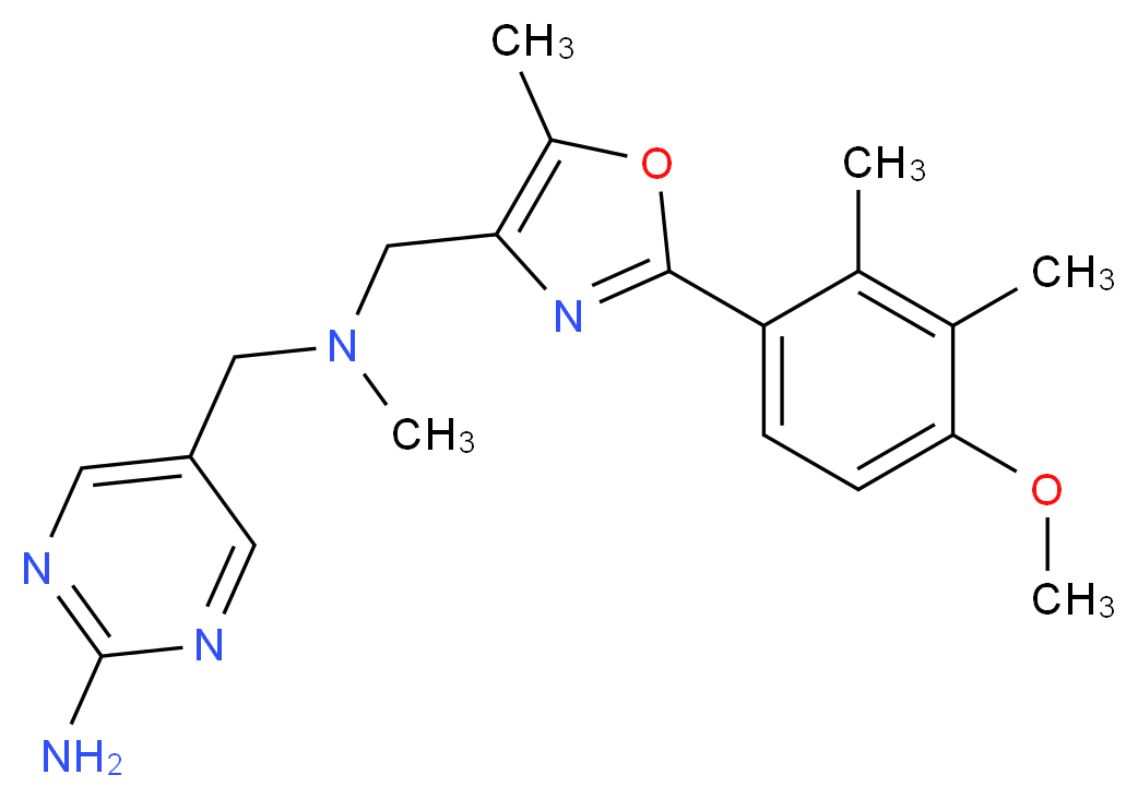 5-{[{[2-(4-methoxy-2,3-dimethylphenyl)-5-methyl-1,3-oxazol-4-yl]methyl}(methyl)amino]methyl}pyrimidin-2-amine_分子结构_CAS_)