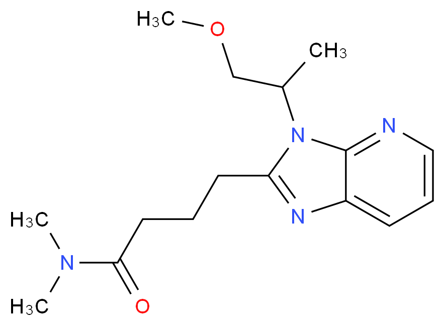 4-[3-(2-methoxy-1-methylethyl)-3H-imidazo[4,5-b]pyridin-2-yl]-N,N-dimethylbutanamide_分子结构_CAS_)