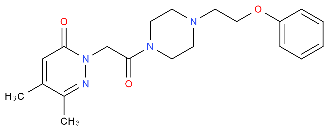 5,6-dimethyl-2-{2-oxo-2-[4-(2-phenoxyethyl)-1-piperazinyl]ethyl}-3(2H)-pyridazinone_分子结构_CAS_)