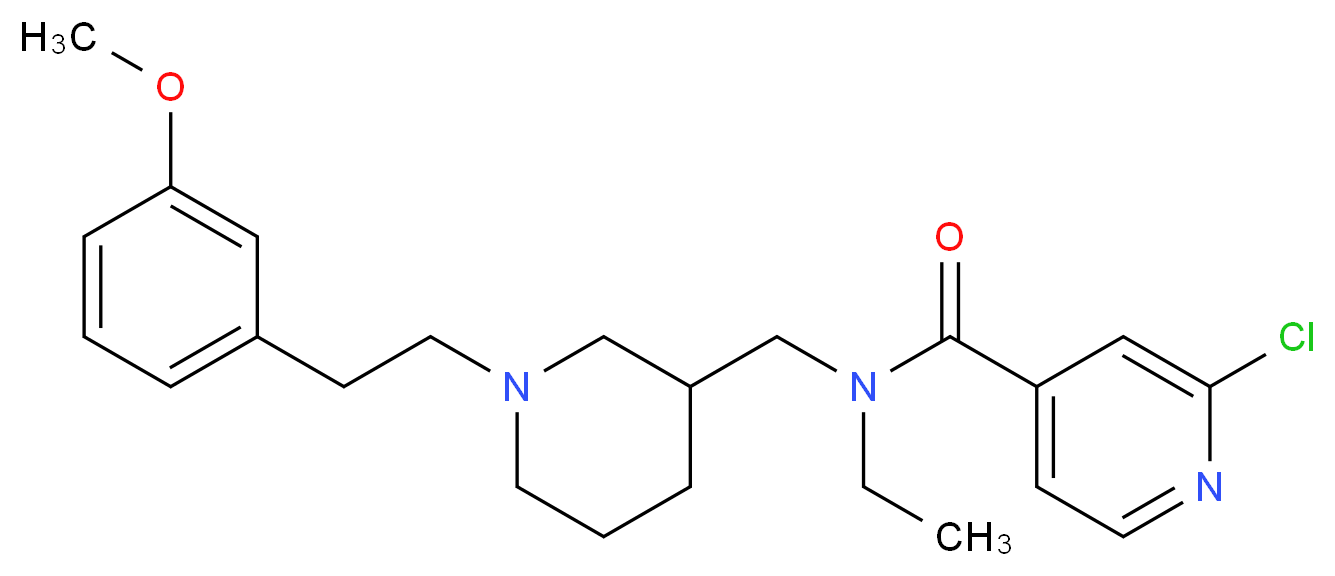 2-chloro-N-ethyl-N-({1-[2-(3-methoxyphenyl)ethyl]-3-piperidinyl}methyl)isonicotinamide_分子结构_CAS_)