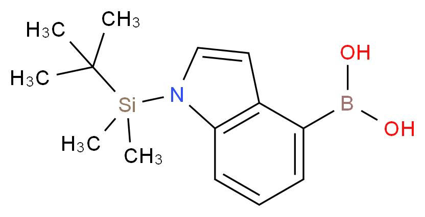 1-(叔丁基二甲基硅烷)吲哚-4-硼酸_分子结构_CAS_351457-64-2)