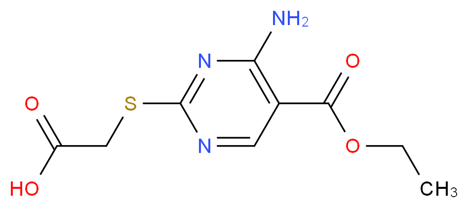 2-{[4-amino-5-(ethoxycarbonyl)pyrimidin-2-yl]sulfanyl}acetic acid_分子结构_CAS_115102-54-0