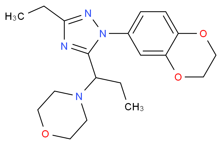 4-{1-[1-(2,3-dihydro-1,4-benzodioxin-6-yl)-3-ethyl-1H-1,2,4-triazol-5-yl]propyl}morpholine_分子结构_CAS_)
