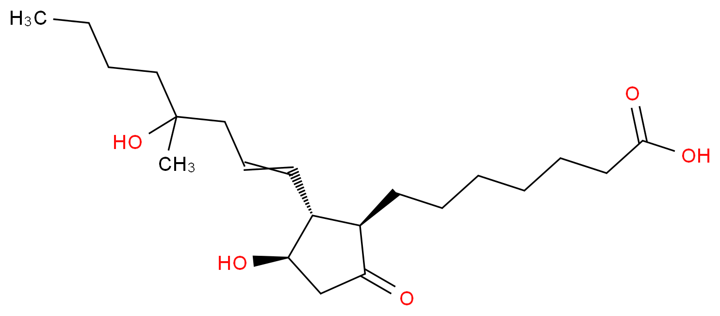 7-[(1R,2R,3R)-3-hydroxy-2-(4-hydroxy-4-methyloct-1-en-1-yl)-5-oxocyclopentyl]heptanoic acid_分子结构_CAS_112137-89-0