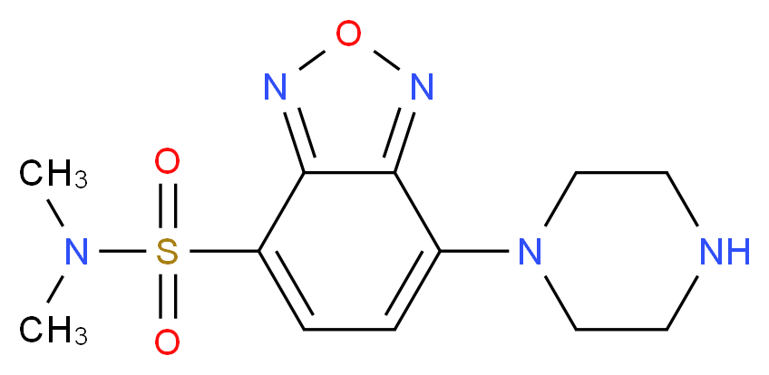 4-(N,N-二甲氨基磺酰基)-7-哌嗪-2,1,3-苯并恶二唑_分子结构_CAS_139332-64-2)