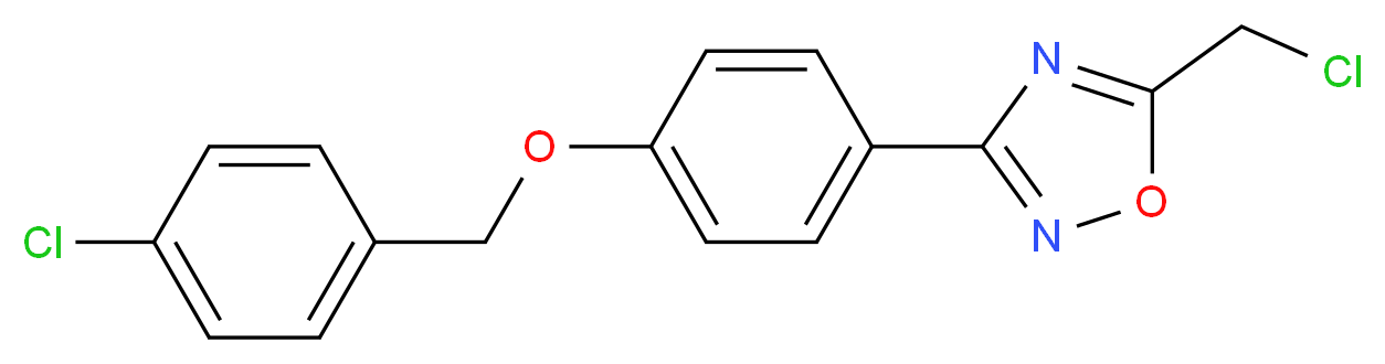 5-(chloromethyl)-3-{4-[(4-chlorophenyl)methoxy]phenyl}-1,2,4-oxadiazole_分子结构_CAS_286841-02-9
