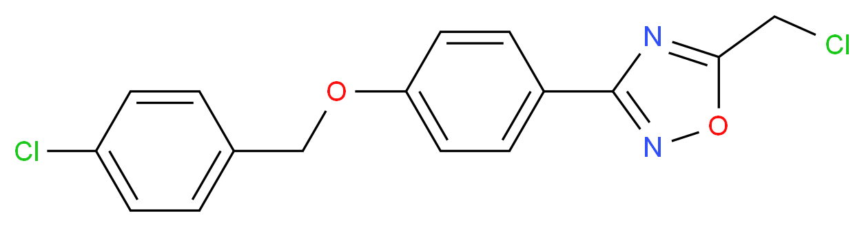 3-{4-[(4-chlorobenzyl)oxy]phenyl}-5-(chloromethyl)-1,2,4-oxadiazole_分子结构_CAS_)