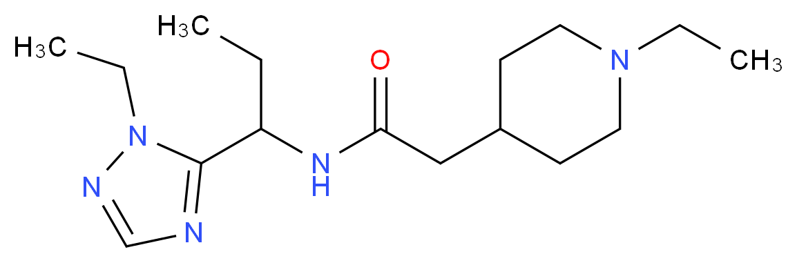 2-(1-ethyl-4-piperidinyl)-N-[1-(1-ethyl-1H-1,2,4-triazol-5-yl)propyl]acetamide_分子结构_CAS_)