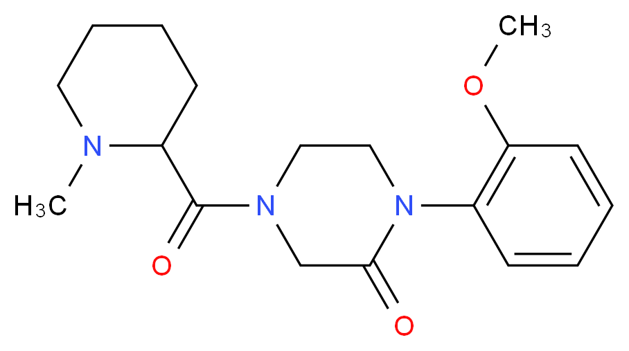 1-(2-methoxyphenyl)-4-[(1-methyl-2-piperidinyl)carbonyl]-2-piperazinone_分子结构_CAS_)