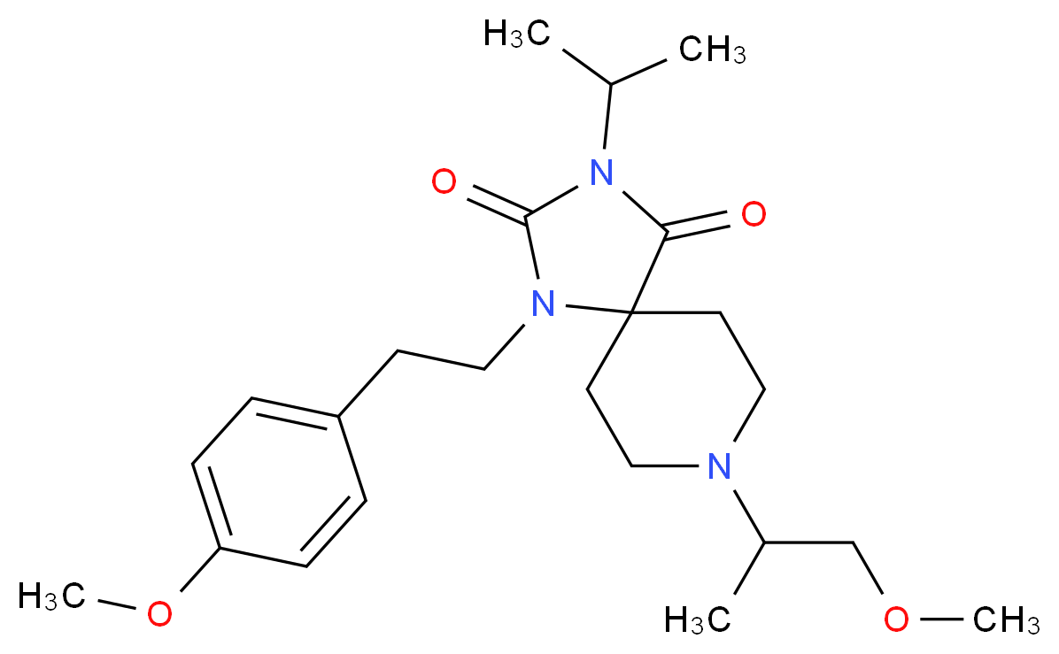 3-isopropyl-8-(2-methoxy-1-methylethyl)-1-[2-(4-methoxyphenyl)ethyl]-1,3,8-triazaspiro[4.5]decane-2,4-dione_分子结构_CAS_)