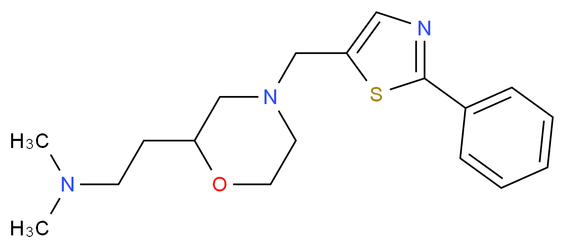N,N-dimethyl-2-{4-[(2-phenyl-1,3-thiazol-5-yl)methyl]-2-morpholinyl}ethanamine_分子结构_CAS_)