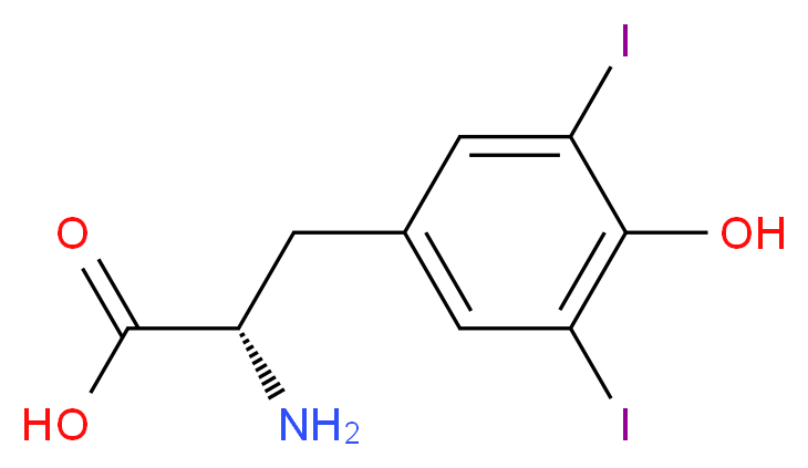 (2S)-2-amino-3-(4-hydroxy-3,5-diiodophenyl)propanoic acid_分子结构_CAS_300-39-0