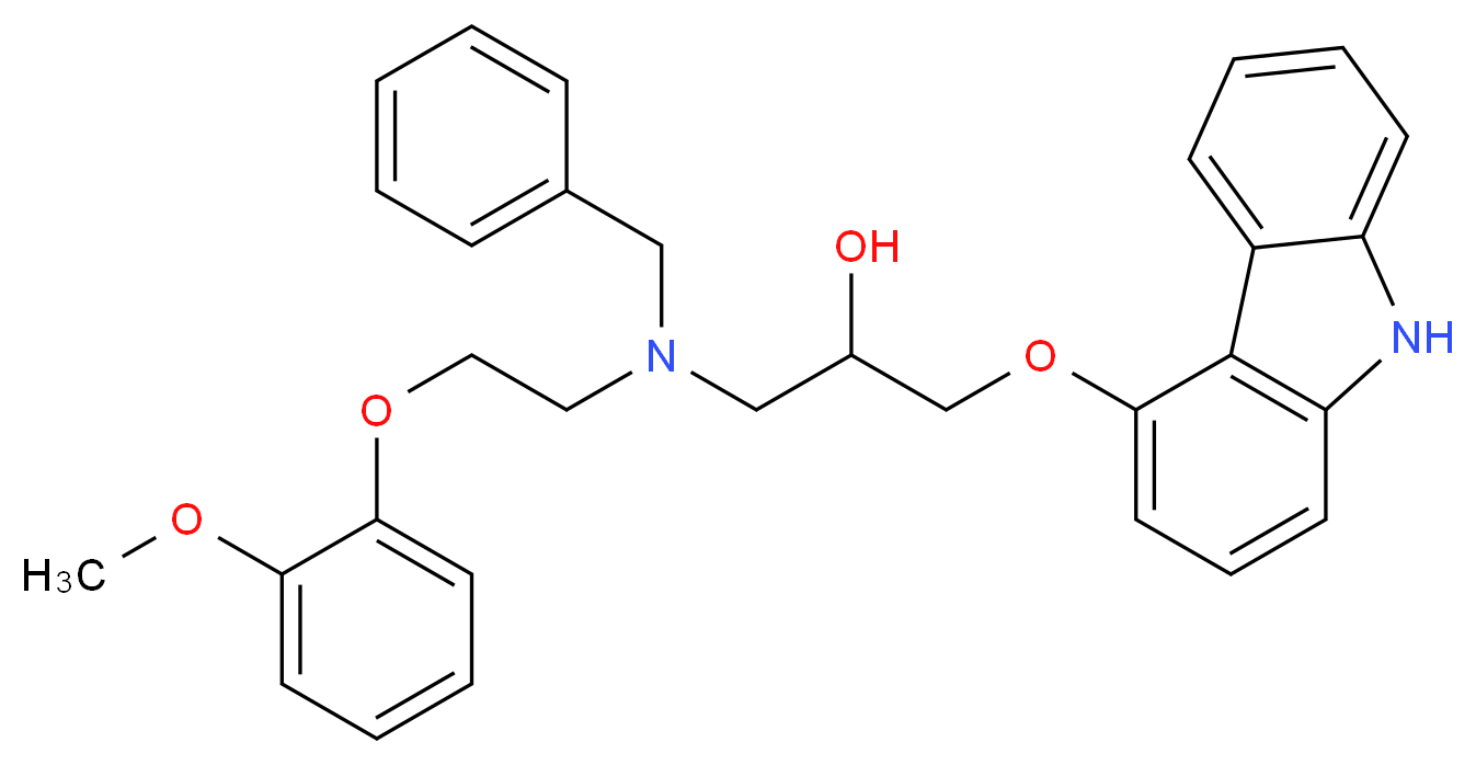 (2RS)-1-{Benzyl[2-(2-methoxyphenoxy)ethyl]amino}-3-(9H-carbazol-4-yloxy)-2-propanol_分子结构_CAS_72955-94-3)