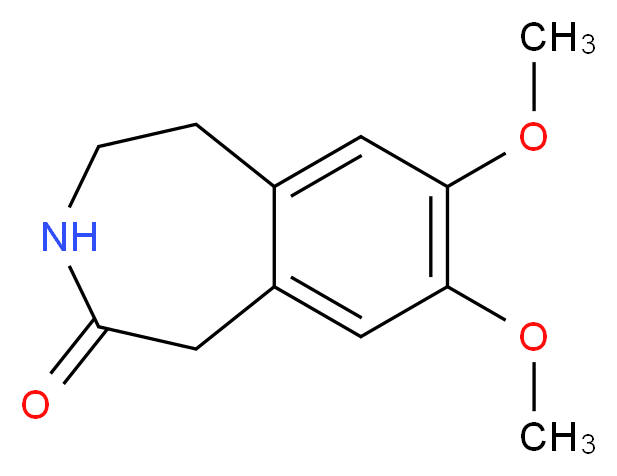 7,8-dimethoxy-2,3,4,5-tetrahydro-1H-3-benzazepin-2-one_分子结构_CAS_20925-64-8