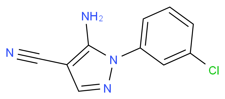 5-amino-1-(3-chlorophenyl)-1H-pyrazole-4-carbonitrile_分子结构_CAS_51516-68-8