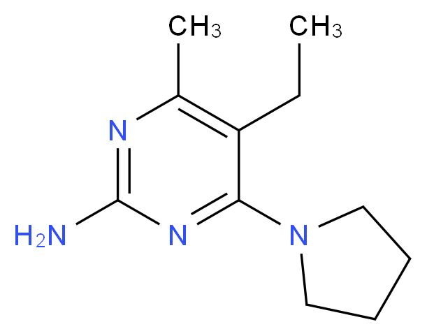 5-ethyl-4-methyl-6-(pyrrolidin-1-yl)pyrimidin-2-amine_分子结构_CAS_424803-29-2