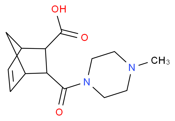 3-(4-methylpiperazine-1-carbonyl)bicyclo[2.2.1]hept-5-ene-2-carboxylic acid_分子结构_CAS_436811-00-6