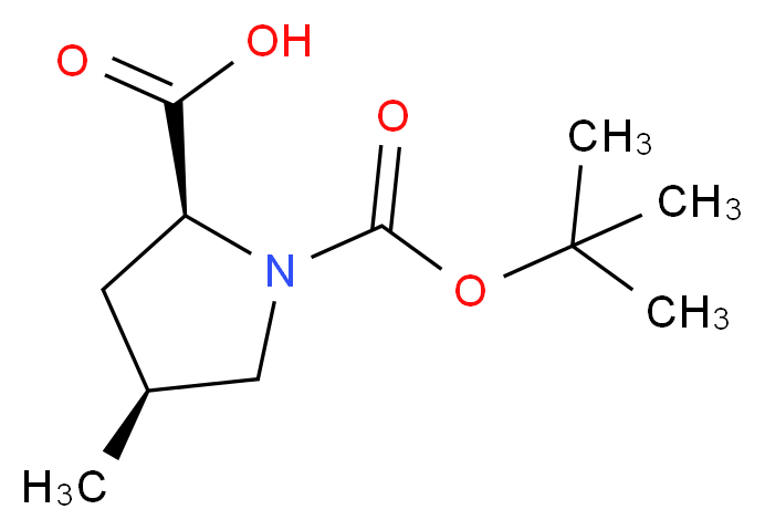 (2S,4S)-N-BOC-4-METHYLPYRROLIDINE-2-CARBOXYLIC ACID_分子结构_CAS_364750-81-2)