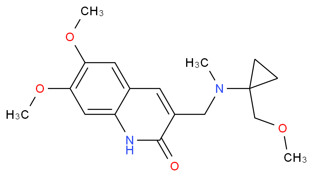 6,7-dimethoxy-3-{[[1-(methoxymethyl)cyclopropyl](methyl)amino]methyl}quinolin-2(1H)-one_分子结构_CAS_)