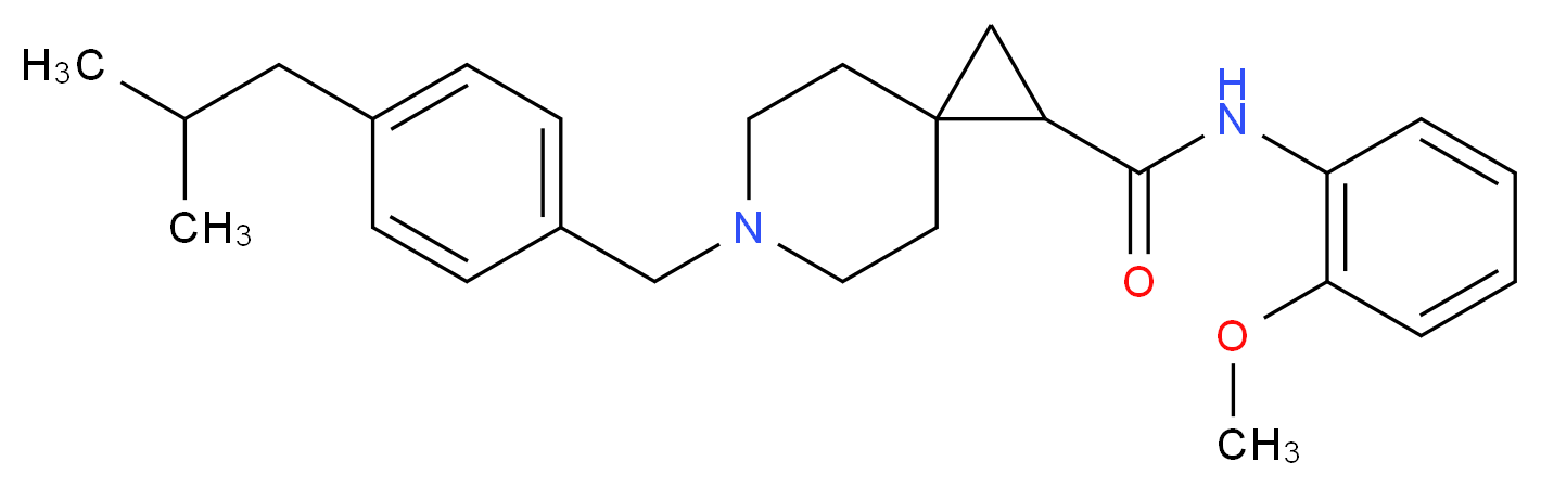 6-(4-isobutylbenzyl)-N-(2-methoxyphenyl)-6-azaspiro[2.5]octane-1-carboxamide_分子结构_CAS_)