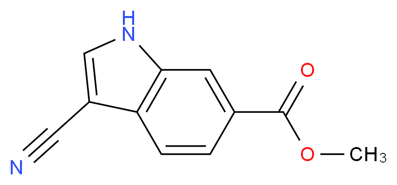 methyl 3-cyano-1H-indole-6-carboxylate_分子结构_CAS_1000576-51-1