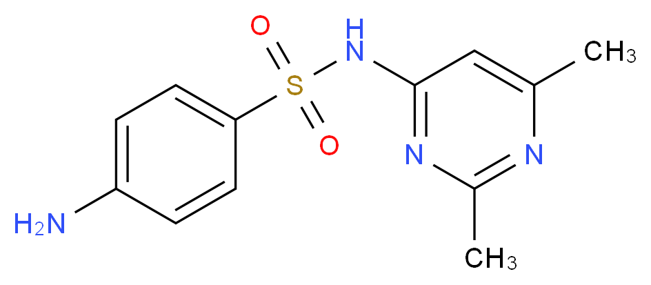 4-amino-N-(2,6-dimethylpyrimidin-4-yl)benzene-1-sulfonamide_分子结构_CAS_515-64-0