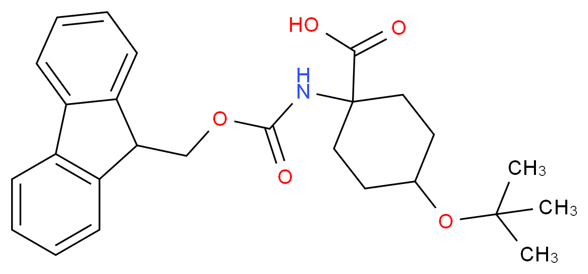 4-(tert-butoxy)-1-({[(9H-fluoren-9-yl)methoxy]carbonyl}amino)cyclohexane-1-carboxylic acid_分子结构_CAS_369403-10-1