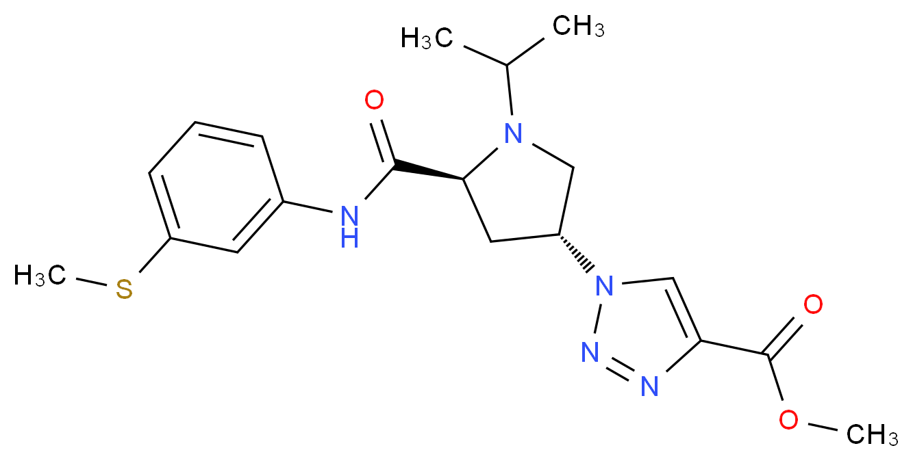 methyl 1-[(3R,5S)-1-isopropyl-5-({[3-(methylthio)phenyl]amino}carbonyl)-3-pyrrolidinyl]-1H-1,2,3-triazole-4-carboxylate_分子结构_CAS_)