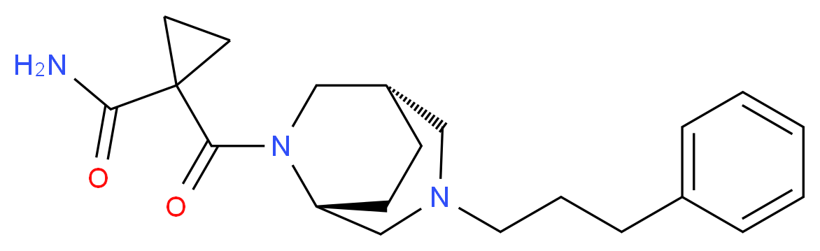 1-{[(1S*,5R*)-3-(3-phenylpropyl)-3,6-diazabicyclo[3.2.2]non-6-yl]carbonyl}cyclopropanecarboxamide_分子结构_CAS_)