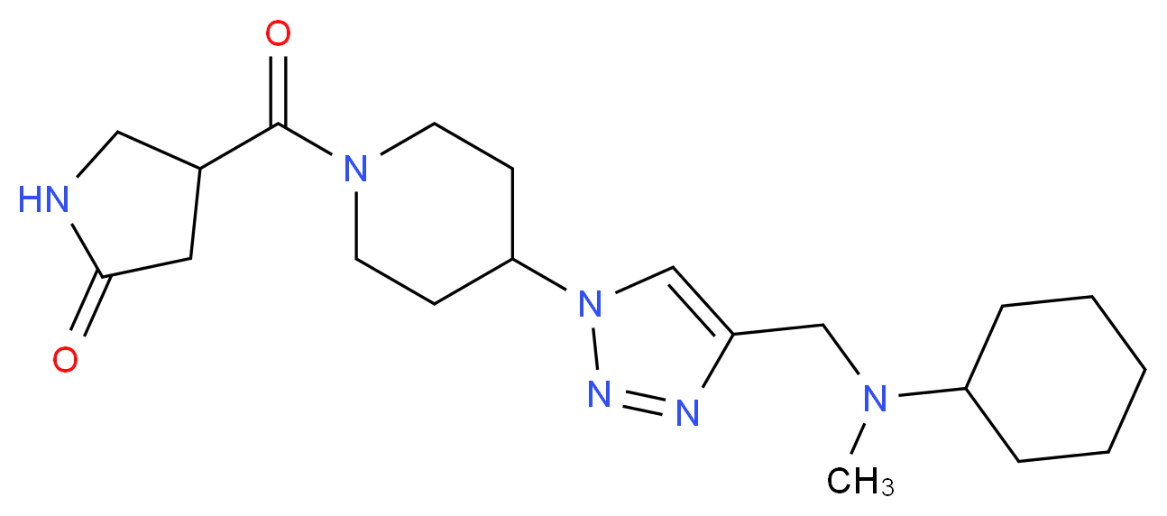 4-{[4-(4-{[cyclohexyl(methyl)amino]methyl}-1H-1,2,3-triazol-1-yl)piperidin-1-yl]carbonyl}pyrrolidin-2-one_分子结构_CAS_)