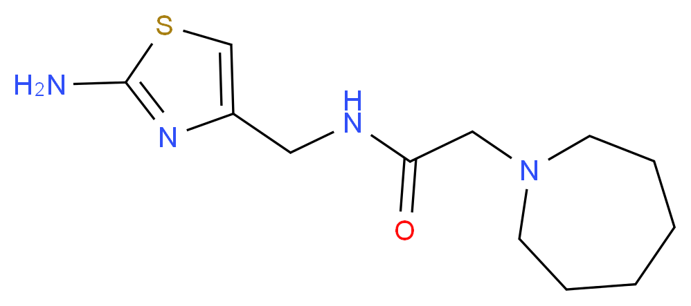 N-[(2-amino-1,3-thiazol-4-yl)methyl]-2-azepan-1-ylacetamide_分子结构_CAS_)