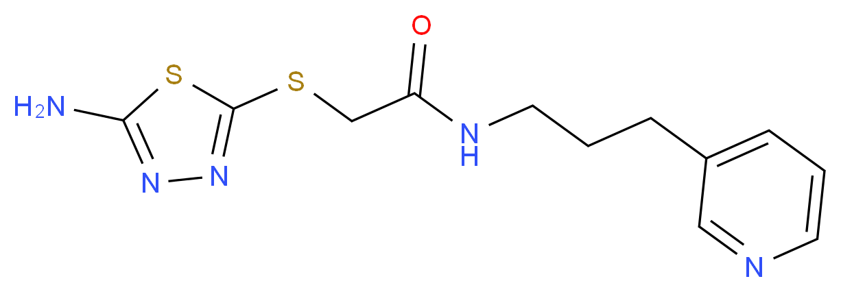 2-[(5-amino-1,3,4-thiadiazol-2-yl)thio]-N-(3-pyridin-3-ylpropyl)acetamide_分子结构_CAS_)