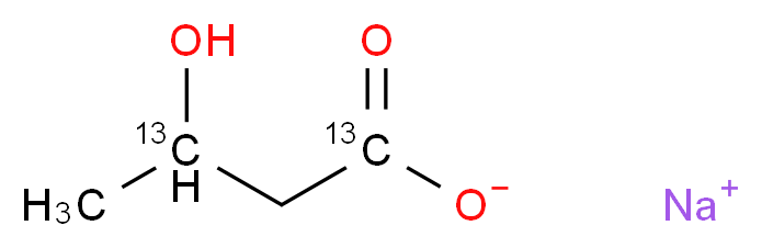 DL-3-羟基丁酸钠-1,3-13C2_分子结构_CAS_287389-34-8)