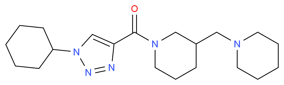 1-[(1-cyclohexyl-1H-1,2,3-triazol-4-yl)carbonyl]-3-(1-piperidinylmethyl)piperidine_分子结构_CAS_)